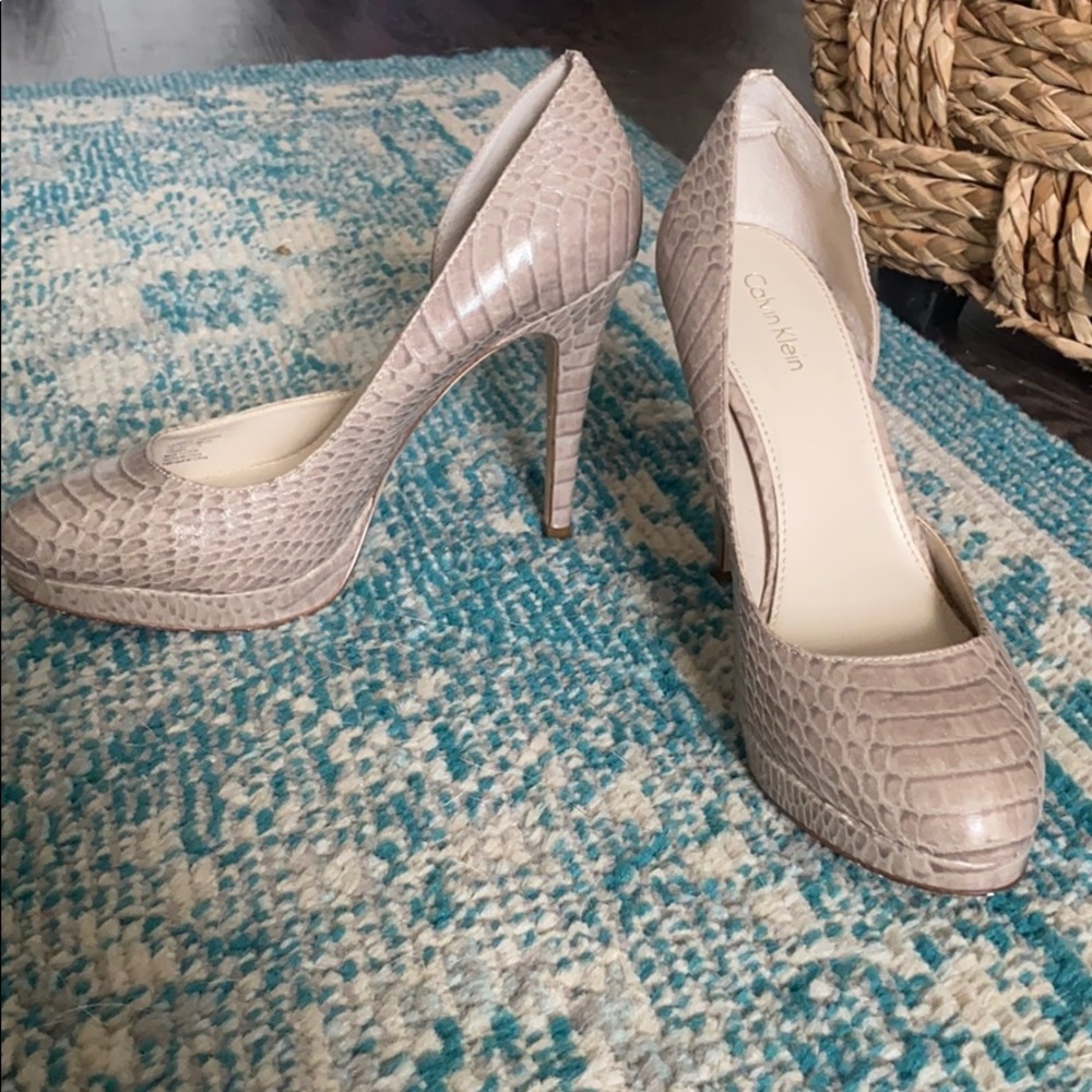 Nude snake skin Calvin Klein heels - size 7.5